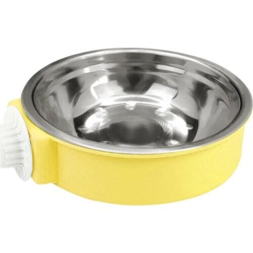 Pet Hanging Single Bowl Dog Bowl Dog Food Bowl Cat Bowl Stainless Steel Hanging Cage Dog Bowl Thickened Fixed Cat Anti-tipping