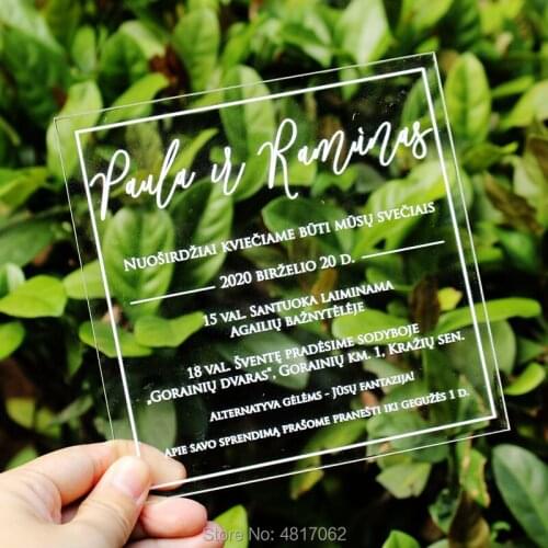 Clear Wedding Invitations | Clear Invitations | Flexible Clear Invitations | Clear Wedding Invitations