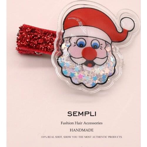 Sempli Christmas Season Hairpin for Women Girls Santa Claus Christmas Tree Bells Hair Clips Barrettes Barrettes Headwear Gift