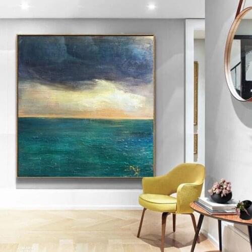 Modern Hand Painted Abstract Landscape Oil Painting On Canvas Wall Art Picture Decoration For Live Room Home Decor Gift No Frame