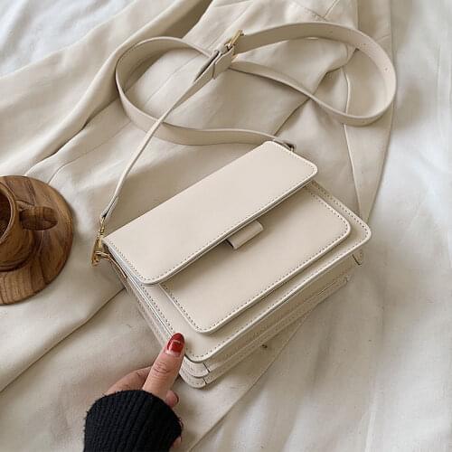 Shoulder Bag Female Crossbody Bag Women Designer Handbag Purse Texture Fashion 2021 New PU Leather Solid Color Simple All-match