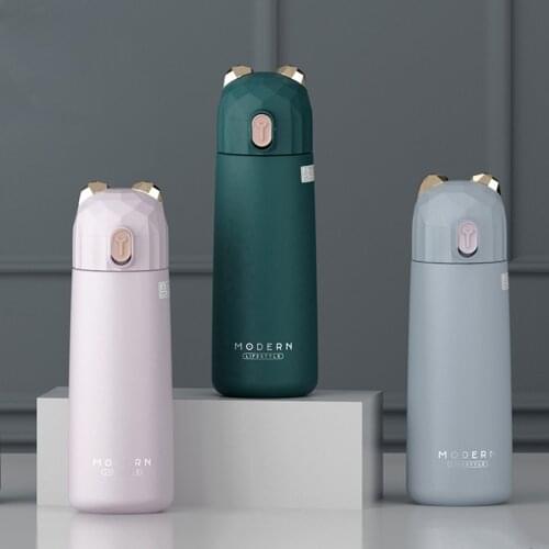 Modern Bear Thermal Cup 304 Stainless Steel Tumbler 350ml Vacuum Flask Lovely Girls Water Thermos Bottle Travel Insulated Mug