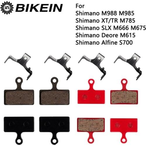 BIKEIN 4 Pairs MTB Bike Bicycle Disc Brake Pads for ShimanoM988 M985 XT/TR M785/SLX M666 M675/Deore M615 S700 bike brakes pads
