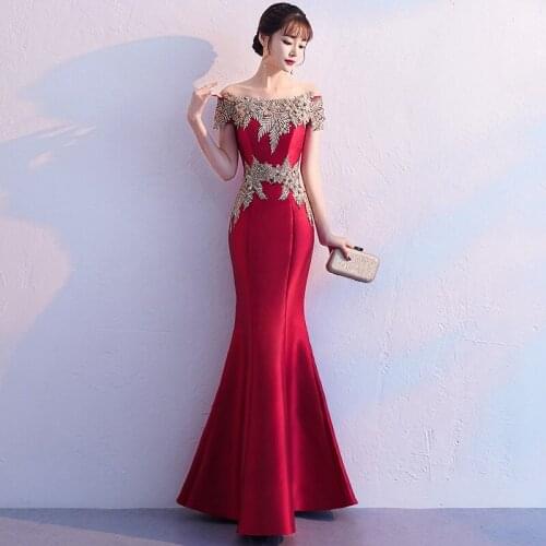 Oriental Evening Dress Chinese Style Fashion Qipao Sexy Long Mermaid Cheongsams Vestidos S-XXL