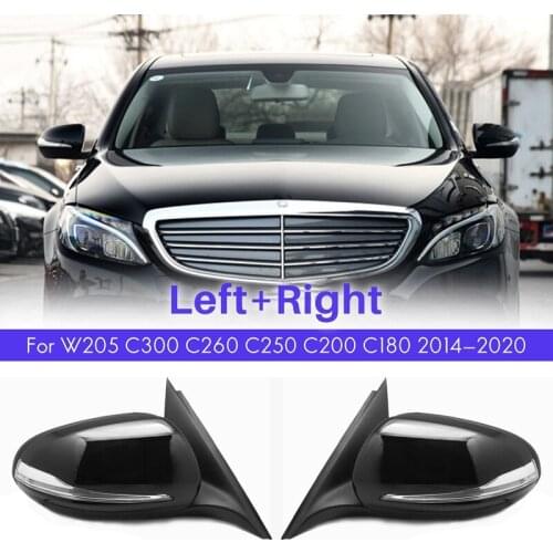 Blind Spot BSM for Mercedes Benz W205 C300 C260 C250 C200 C180 2014-2020 Rear View Mirror Assembly Black