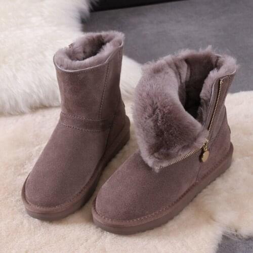 2021 Winter New Side Zipper Cotton Shoes Ankle Boots Women Fashion Warm Anti-Slip Versatile Thick Flat Snow Boots