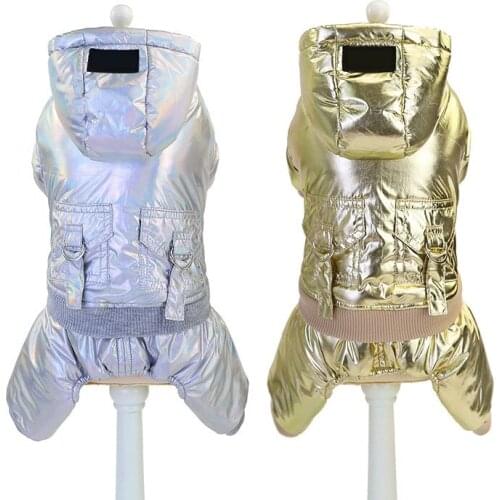 Winter Pet Dog Clothes Large Pocket Down Jacket Thickening Waterproof Pets Coat Cotton Hoodies For Chihuahua Puppy Clothing