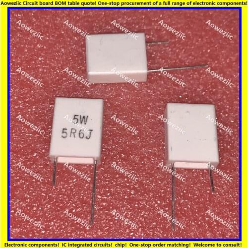 10Pcs/Lot 5W5R6J Inductionless Cement Resistor 5W5.6ohm 5W5.6ΩJ Ceramic Resistance Precision ±5% Non-Inductive Resistor P=10MM