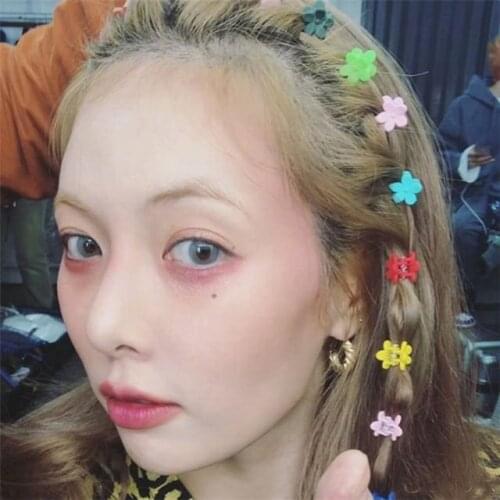 Pinklands 10pcs/Lot Mini Girls Hair Clips Cute Solid Color Hairpin Flower Hair Claw Headbands Fashion Makeup Hair Accessorie