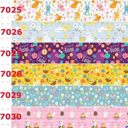 10yards -different sizes -colorful ribbon Easter days pattern ribbon printed Grosgrain ribbon 7025