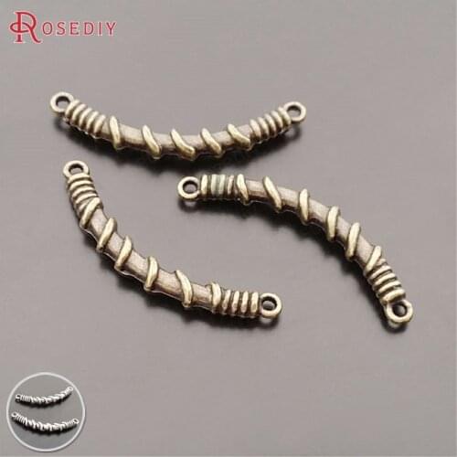 29544)50PCS 30MM Antique Bronze Zinc Alloy Arcuated Rod Bracelet Connect Charms Diy Jewelry Findings Accessories Wholesale