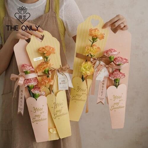 5pcs/lot Love Single Flower Box Flower Bouquet Box Portable Flower Box Packaging Material