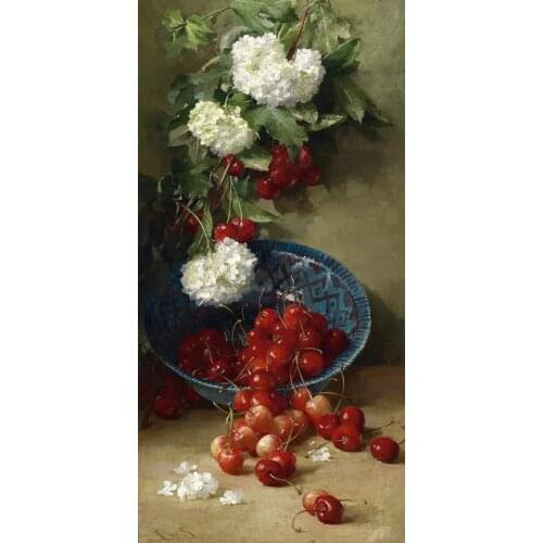 New Diamond mosaic full diamond embroidery beads Cherry flower floral oil diamonds cross stitch painting inlay handwork