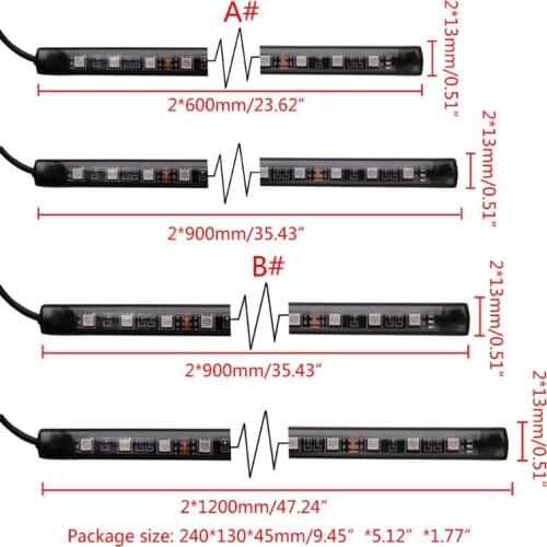 Auto Underglow Flexible Strip LED RGB Underglow Decorative Atmosphere Lamp Light