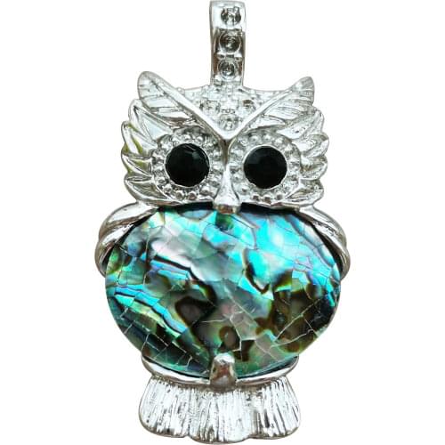 Free Shipping Women Fashion Jewelry New Zealand Abalone Shell Cat Pendant Bead C9999