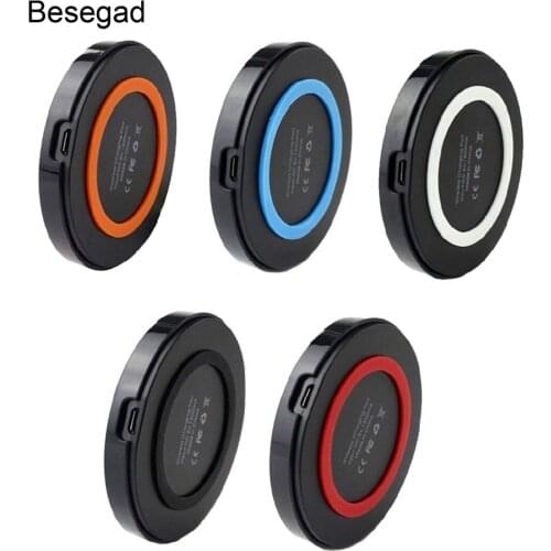 Besegad Qi Wireless Charger Charging Pad Mat for Samsung Galaxy S8 Plus S7 S6 Edge Note 5 Google Nexus 4 5 6 7 Nokia