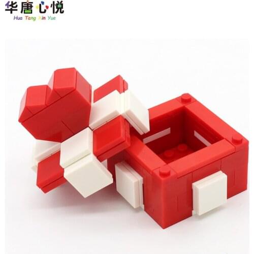 Locking Friends Gift Series Love Gift Box Flip Cover Decoration Building Blocks Educational Toys Assemble Toys Friends Toy Model