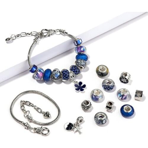 1 Set 20pcs Resin Big Hole Beads for Bracelets Craft Kit Set Original Charm Bracelet Making Jewelry Making Kits Christmas Gift