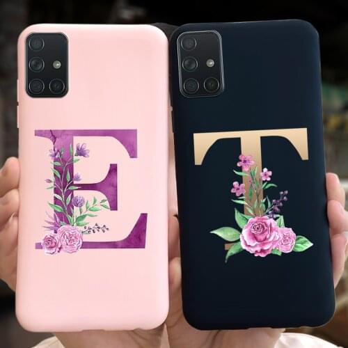Alphabet Letter Phone Case For Samsung Galaxy M31s Case 6.5" Black Silicone Soft Back Cover Bumper For Samsung M31s SM-M317F