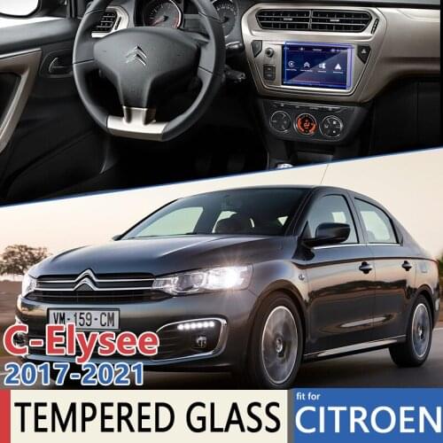 For 7" Citroen C-Elysee 2017 2018 2019 2020 2021 Car Navigation GPS Film Touch Full Screen Protector Tempered Glass Accessories