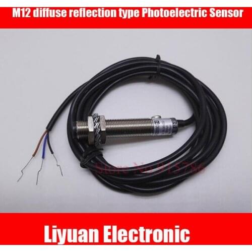 M12 diffuse reflection type Photoelectric Sensor / 10-30V Adjustable Distance Photoelectric Switch NPN / PNP