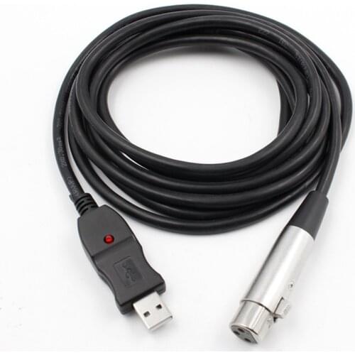 FULL-3M USB Male to XLR Female Microphone USB MIC Link Cable New