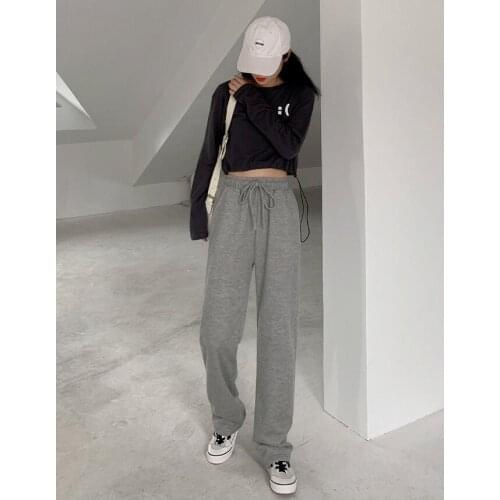 Cotton Wide Women SweatSports Pants Autumn Women High-waist Women Pants Casual Women Trousers Pants Running Jogger Pants