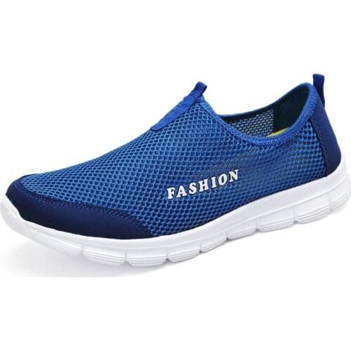 Oversize Summer Mesh Sport Shoes Men Sneakers Male Sports Sneakers Husband Running Shoes Man Blue Gym Deporte Athletic GMB-1953