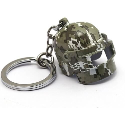 Mengtuyi Game PUBG Jedi Survival Helmet Hollow Out Pendants Keychains Openable Battleground Camouflage Keyrings Accessory Gift