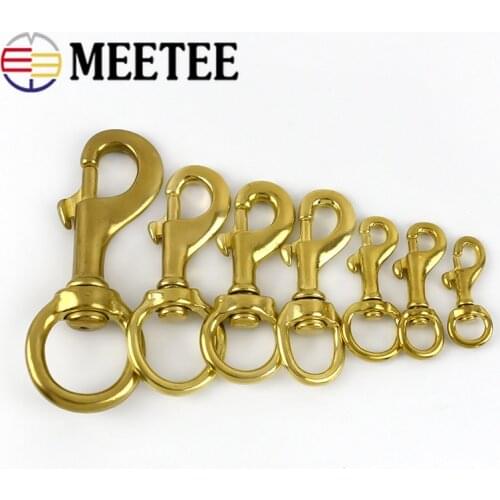 2pcs Meetee Brass Metal Trigger Swivel Buckles Pet Dog Collar Clasp Clip Hook Hardware Bags Strap for Web Leather Craft AP2395