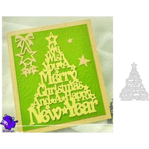Words Merry Christmas Tree Metal Cutting Dies Stencil Template For DIY Scrapbooking Paper Cards Making Craft Dies Cut New 2020