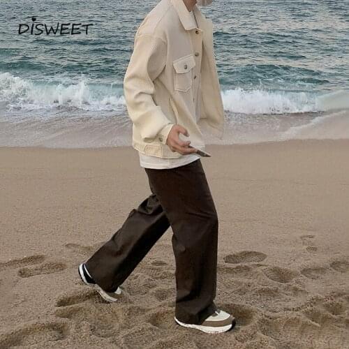 Mens corduroy jacket coat Spring and autumn new jacket men Daily travel mens jacket Casual loose jacket men Student jacket