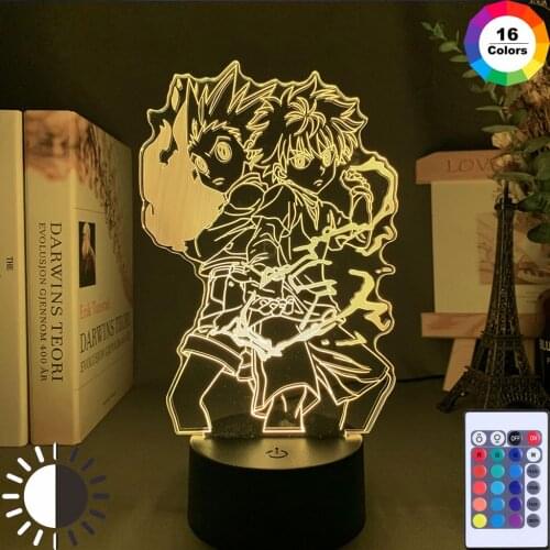 3D Night Light Anime Hunter X Usb Battery Nightlight for Kid Bedroom Decor Cool Lighting Child Gift illusion Lamp Bedside Hunter
