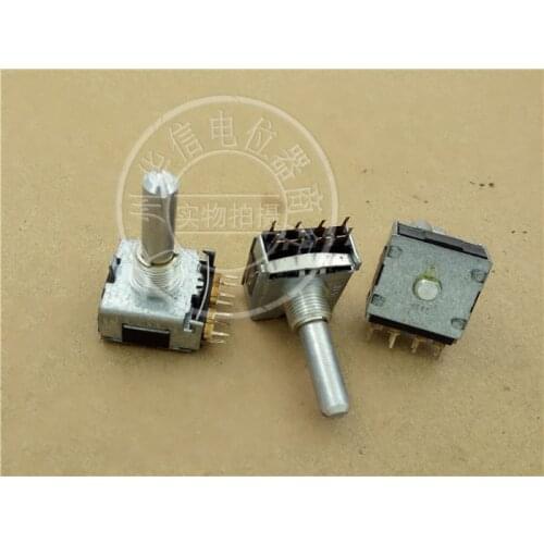Original new 100% audio potentiometer volume encoder 8pin 16 point encoder 25MM round shaft (SWITCH)