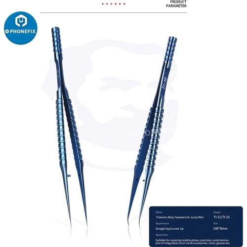 Titanium Alloy Tweezers Fingerprint Jump Wire Motherboard Precision Tweezers for mobile phone / integrated circuit /clock Repair