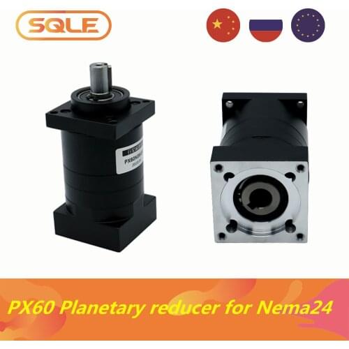 PX60 Planetary reducer for DC Motor ratio 3/4/6/10/16/24/36/64/96/144/216 low noise high effectiveness for Nema24 stepper motor