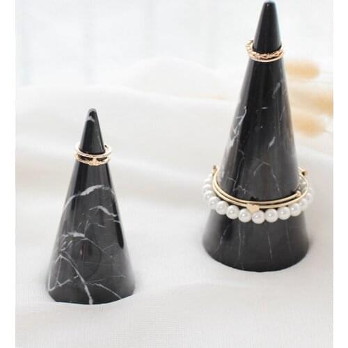 Standing Marble Bracelet Display Holder Cone Marble Polished Stone Block Show Rack
