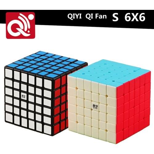 Qiyi Qifan S2 6x6 Speed Stickerless Black Magic Cube Professional Competition Qifan S6 6x6x6 Cubes Adults Antistress Toys