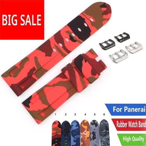 CARLYWET 24mm Digital Grey Watch Band Strap Waterproof Silicone Rubber Band Loops For Panerai Luminor Replacement Strap