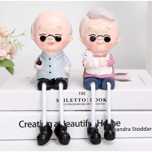 Accompanying to the old creative old man old too resin crafts ornament hanging doll couple birthday gift decorations for home