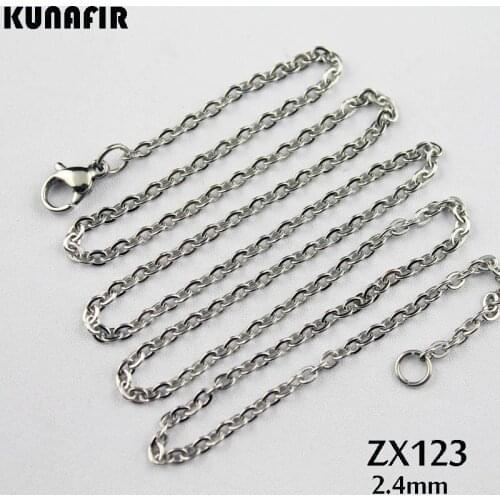 16"-38" length 2.4mm stainless steel welding cross chain necklace fashion jewelry male Sweater chains 20pcs ZX123