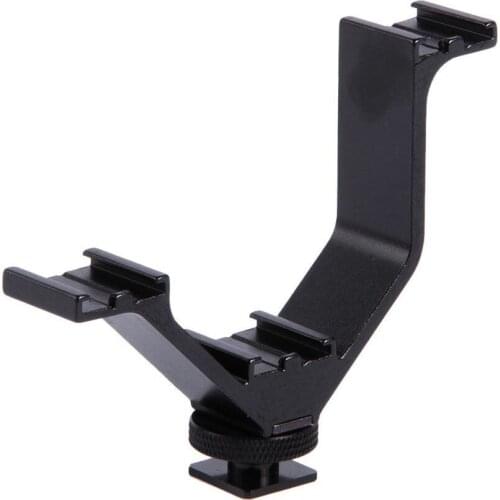 10.5cm Triple Hot Shoe V Mount Bracket for LED Video Lights Microphones Monitors Free shipping