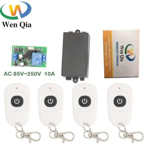 433MHz Universal Remote Control AC 220V 10A 2200W 1CH rf Relay Receiver and Transmitter for LED Light and Electric door Control