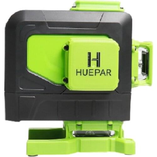Huepar 12 Lines 3D Cross Line Laser Level Multifunction Green Beam Line With Remote Control & Li-ion battery For Tiles Floor