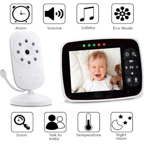 3.2 Inch Baby Electronic Babysitter Video Nanny Infrared Temperature Monitoring Security Camera Two Ways Talk Audio Baby Monitor