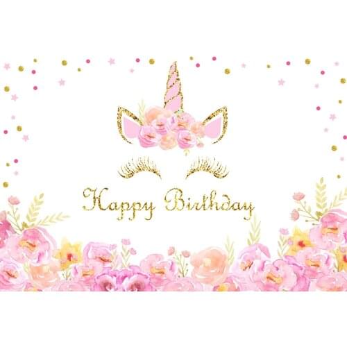 Flower decorated Photographer backgrounds vinyl child portrait unicorn photo backdrops for photographer studio video props G-979