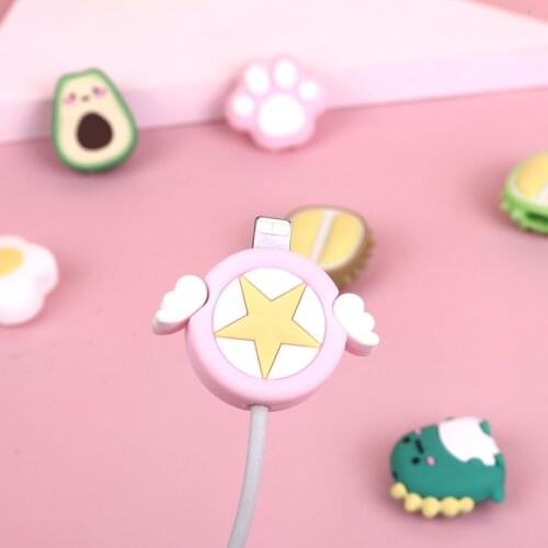 1Pcs Cute Cable Accessory Cable Animal Bites Cartoon USB Charger Data Cable Cord Protector For iphone 8 7 6 USB cable protection