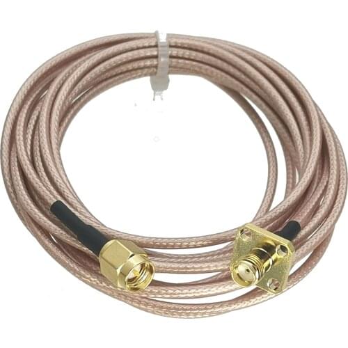 1Pcs SMA male Plug to SMA female Jack 4-holes Flange straight crimp RG316 cable jumper pigtail 4inch~10M RF Coaxial Connecto