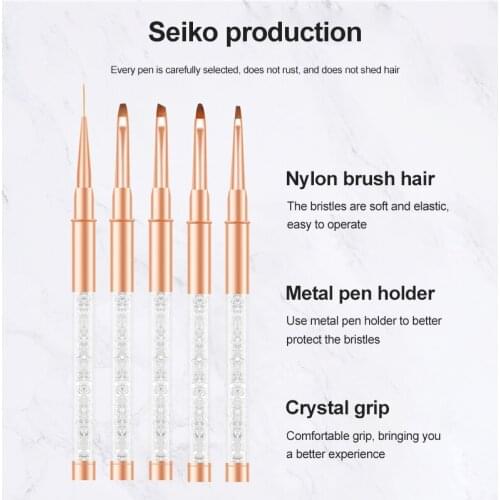 1 Pc Nail Art Pen Nail Art Tool Brush Gold Handle Nail Art Painting Pen Drawing Flower Pen Phototherapy Pen DIY Manicure Tool