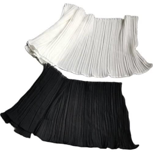 1Yard Guipure Lace Chiffon Fabric Tulle Cotton Lace Ribbon Trim 17cm Diy Sewing White Black Elastic Lace Fabric Dress Craft LE43